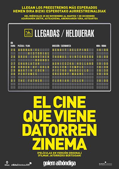 cartelera cine alhondiga bilbao|Cartelera cine Golem Alhóndiga